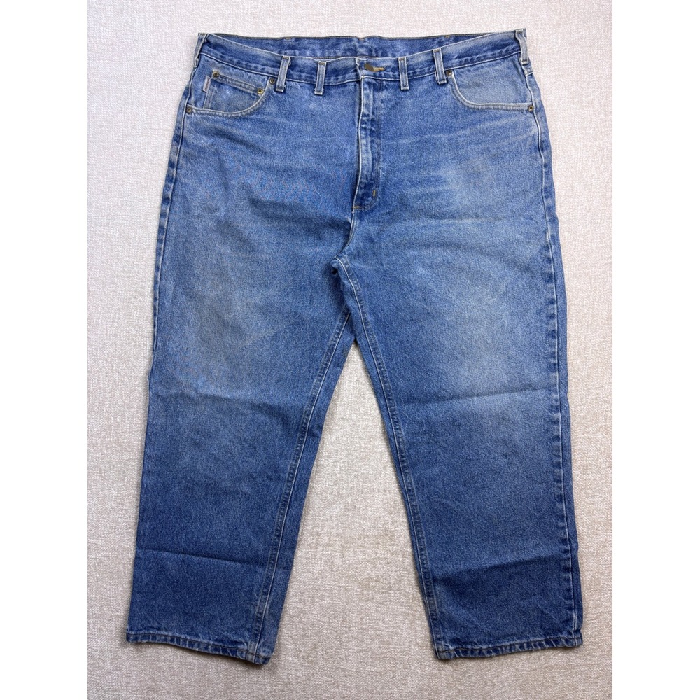 Carhartt B160 DBT Relaxed Fit Blue Denim Jeans Mens 44x28 Workwear Medium Wash
